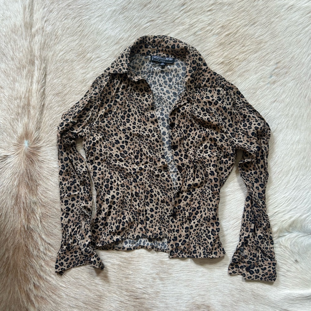 Leopard Print Long Sleeve Top